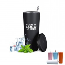 Stainless Steel Tumbler with Straw